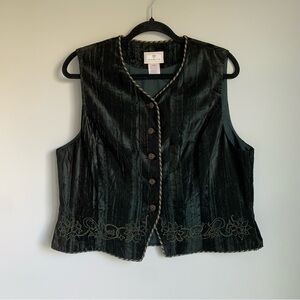 Susan Bristol Green Velvet Renaissance Vest